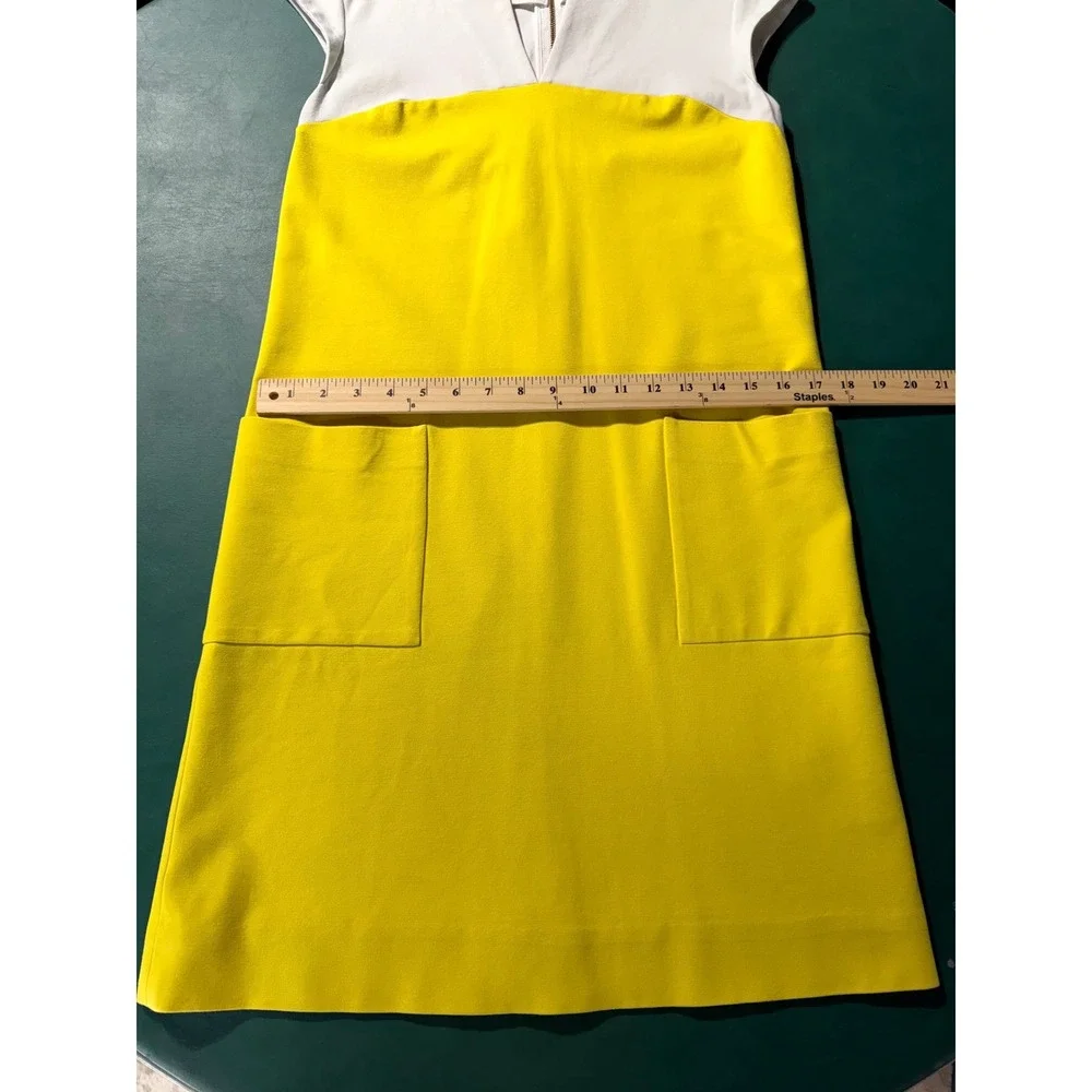 Kate Spade New York Hana Colorblock Shift Dress XS White Yellow Retro 60's